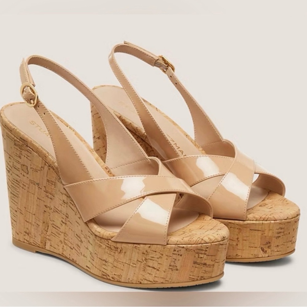 NEW Stuart Weitzman Carmen Wedge Platform Sandals Size 10.5